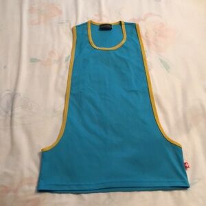 Andrew Christian Mens blue mesh tank